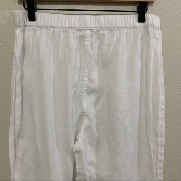RACHEL ZOE Linen Pants Women’s Medium White Elastic Waist Double Row Tassels. - Picture 4 of 12